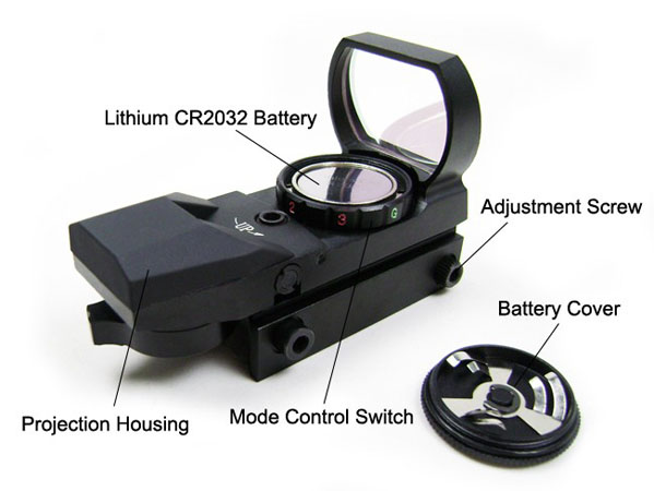 Holographic 4 Reticle Red Green Dot Sight Scope 20mm rail mount